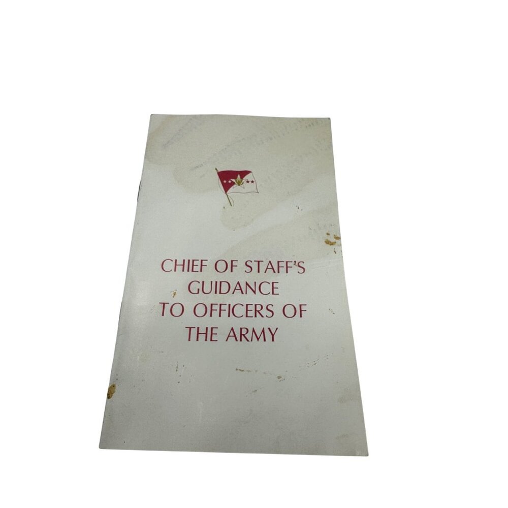 Chief Of Staffs Guidance To Officers Of The Army Booklet 1971
